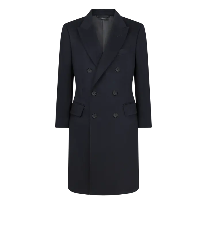 WOOL CASHMERE LIGHT TAILORED COAT NAVY online